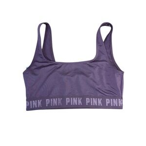PINK Victoria's Secret Brown Sports Bra with Scoop Neckline
